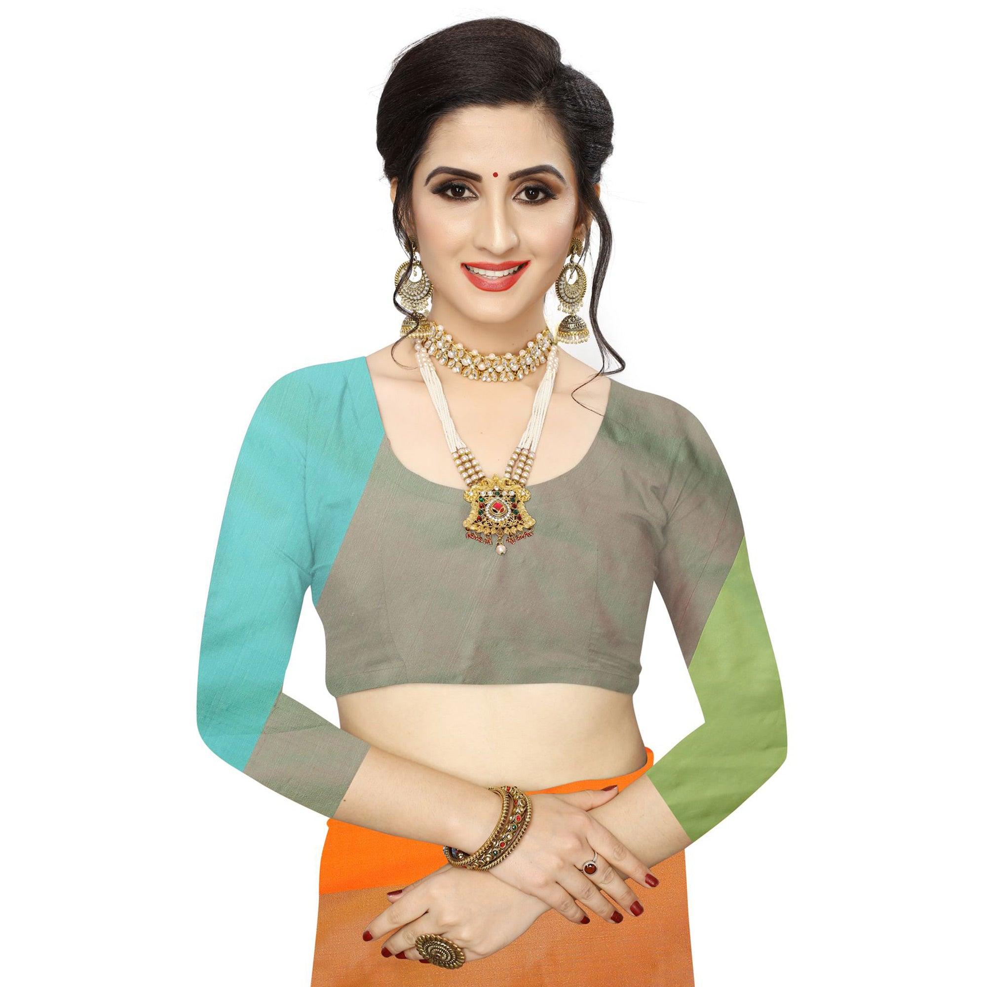 Ideal Mustard Yellow Colored Festive Wear Woven Sana Silk Saree - Peachmode