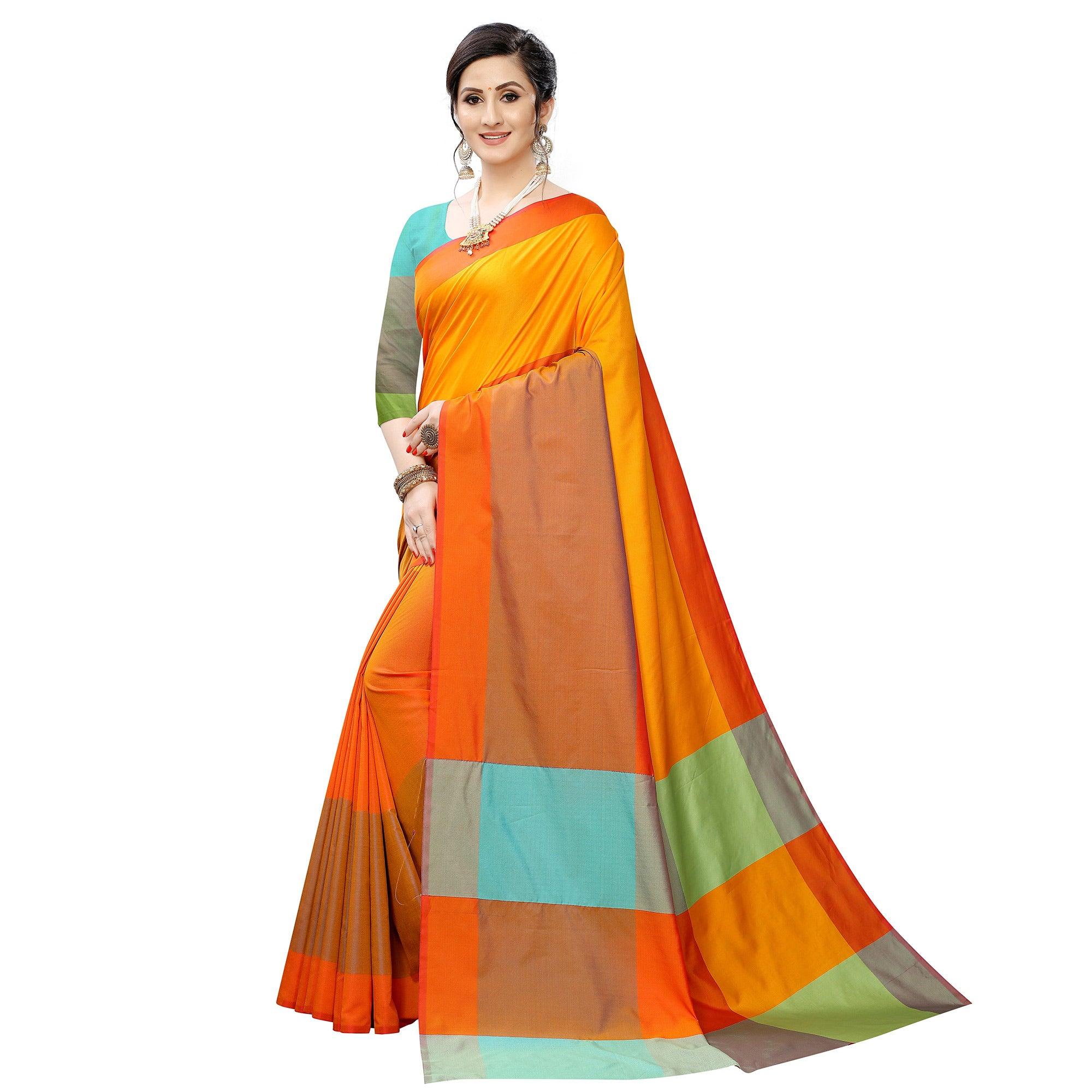 Ideal Mustard Yellow Colored Festive Wear Woven Sana Silk Saree - Peachmode