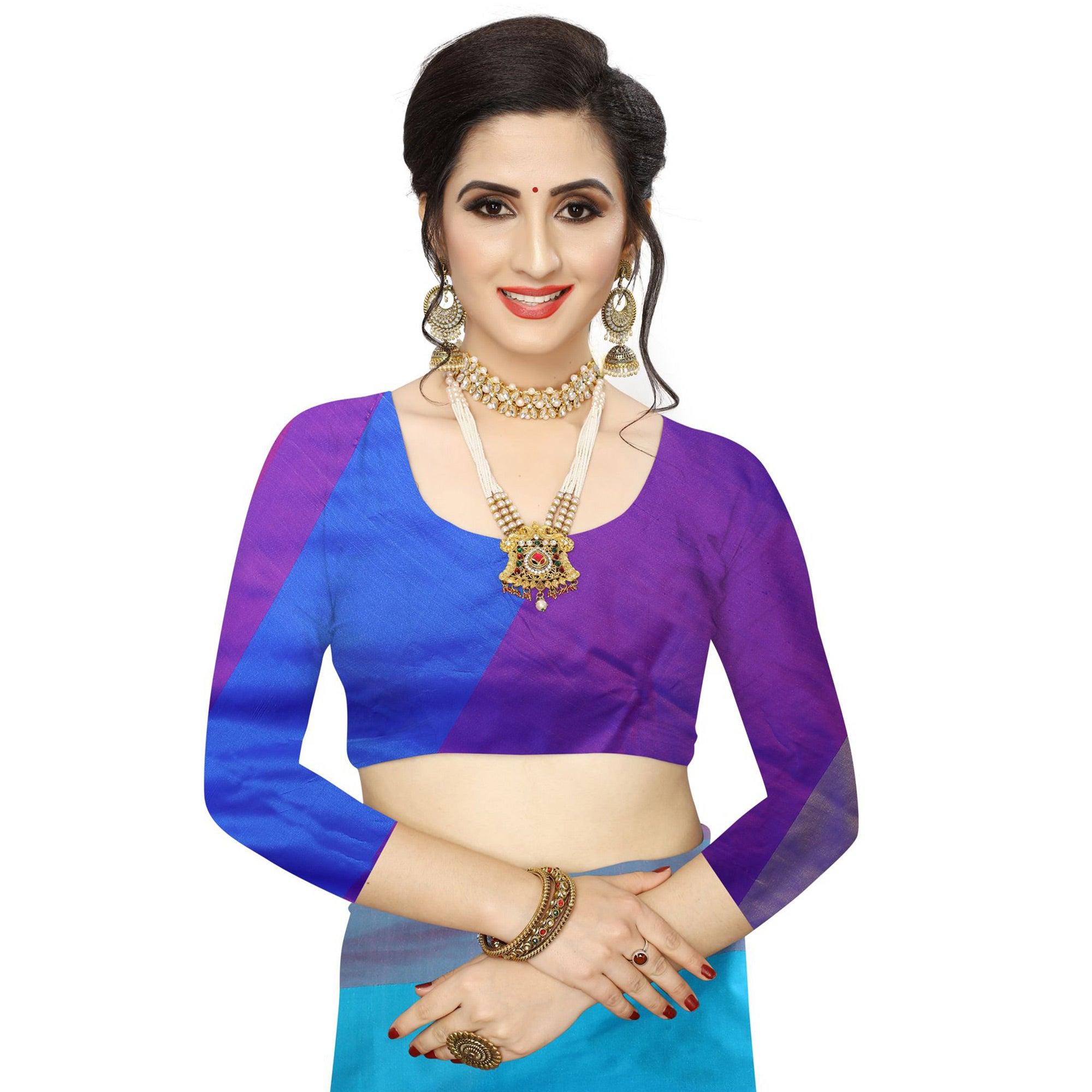 Impressive Rama Green Colored Festive Wear Woven Sana Silk Saree - Peachmode