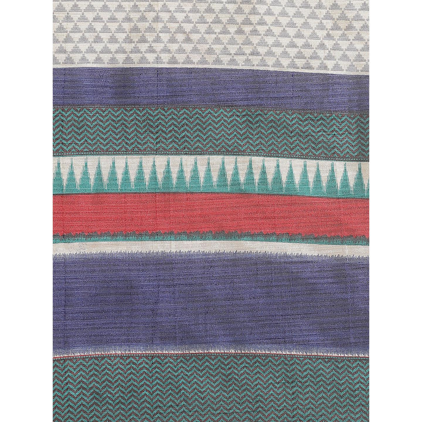 Innovative Cream Colored Casual Wear Printed Art Silk Saree - Peachmode