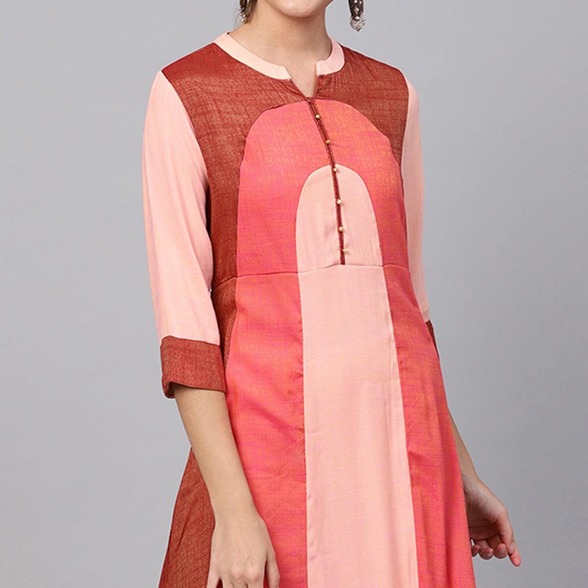 Innovative Multi Colored Casual Wear Viscose Rayon Kurti - Peachmode