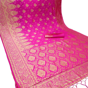Innovative Pink Colored Festive Wear Woven Banarasi Silk Saree - Peachmode