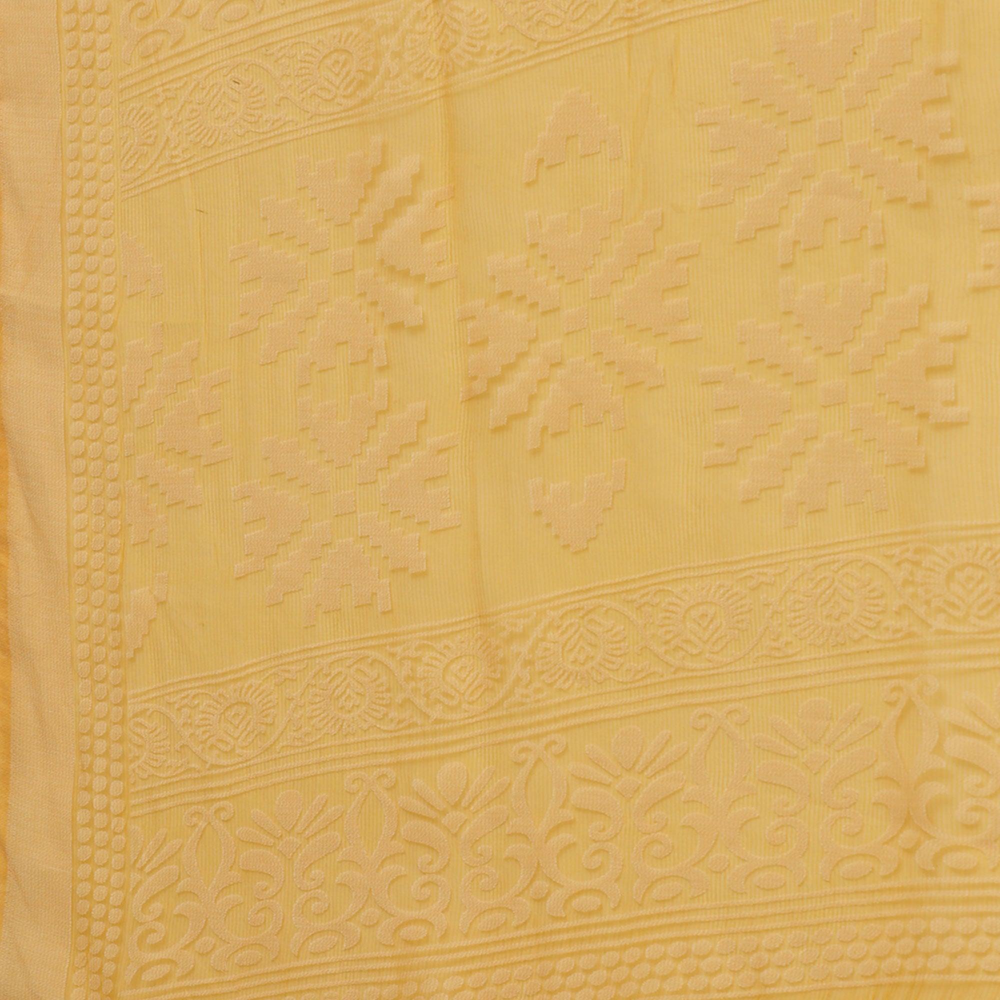 Intricate Orange Colored Party Wear Geometric Brasso Saree - Peachmode