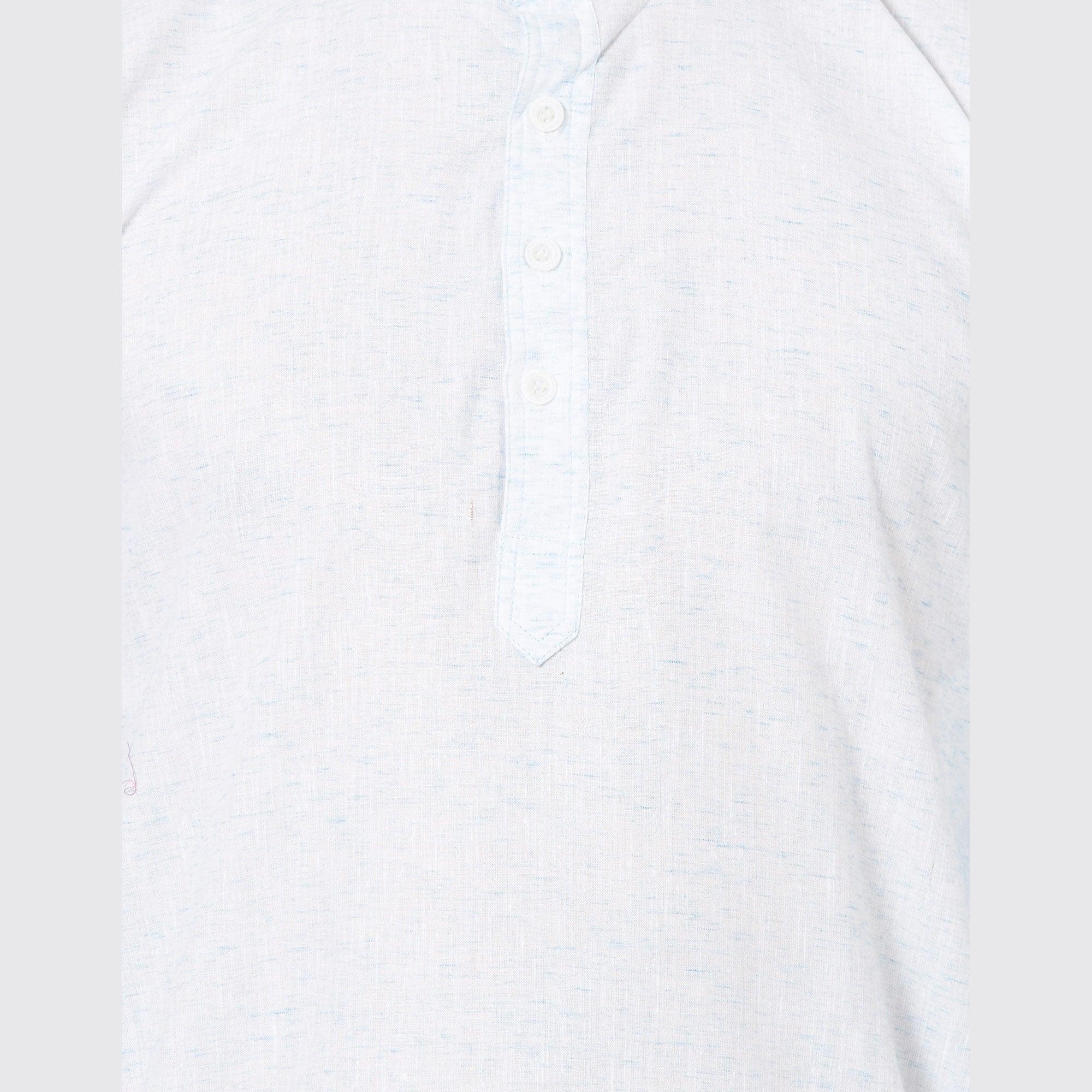 Light Blue Solid Pure Cotton Kurta - Peachmode