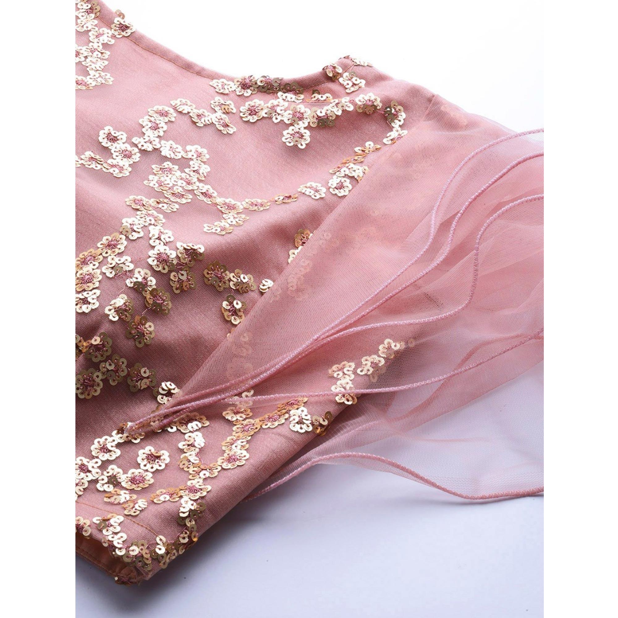Light Green Designer Wedding Wear Thread Zari Work Soft Net Lehenga Choli - Peachmode
