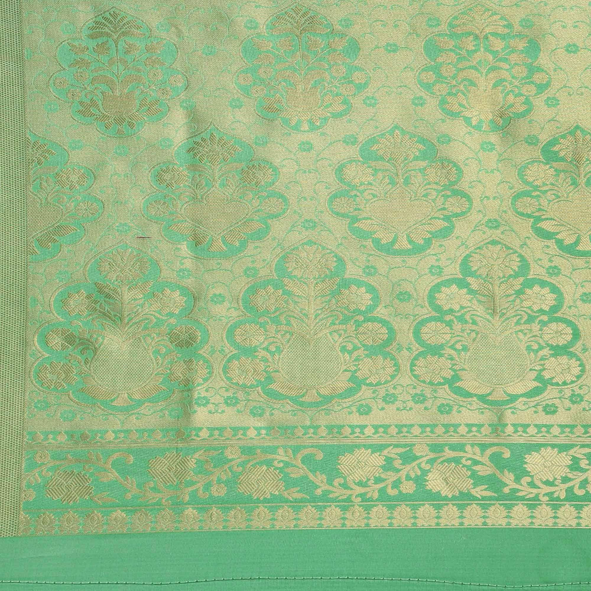 Light Green Festive Wear Woven Kanjivaram Silk Saree - Peachmode
