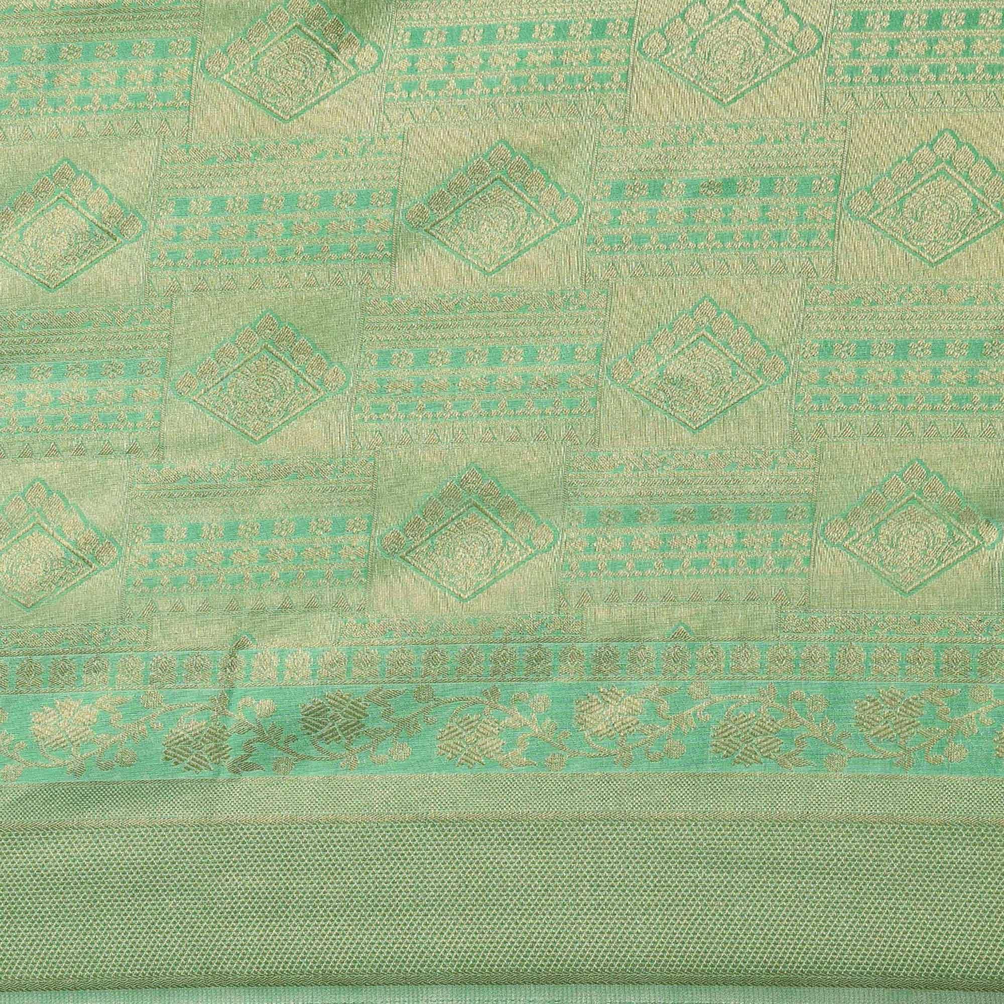 Light Green Festive Wear Woven Kanjivaram Silk Saree - Peachmode