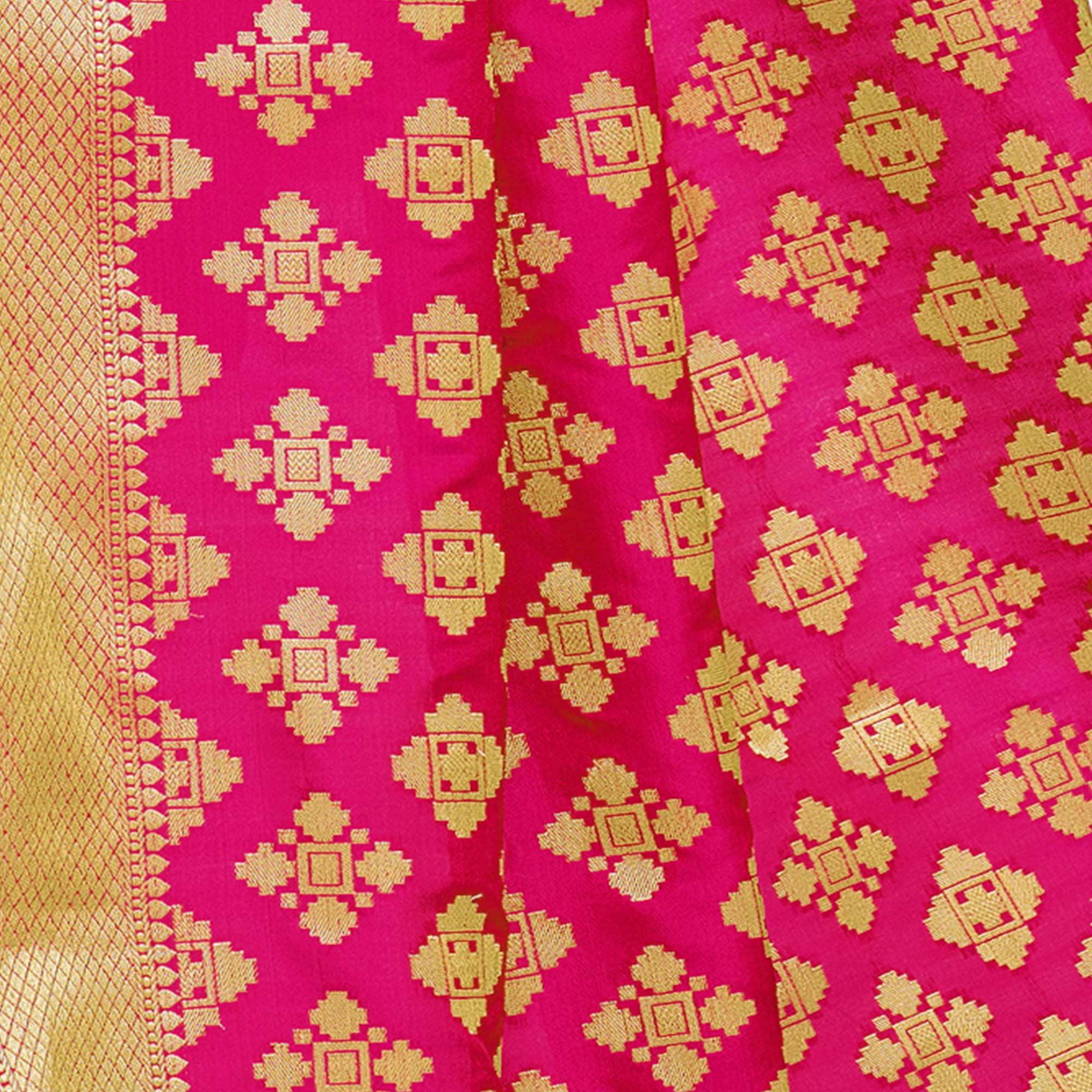 Light Pink Embellished With Embroidered Chanderi Dress Material - Peachmode