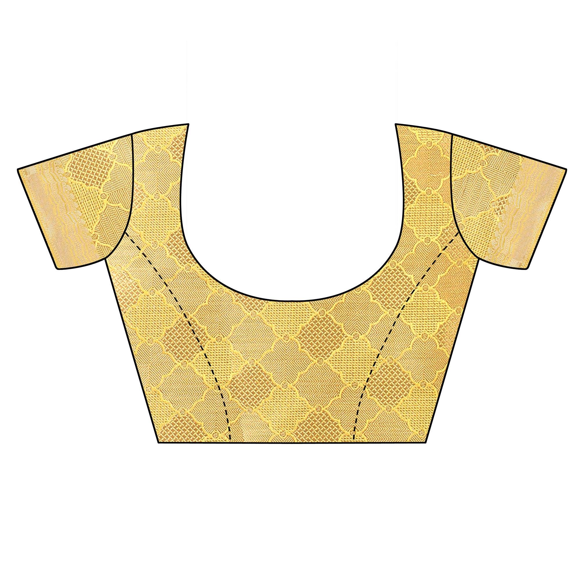 Light Yellow Festive Wear Woven Art Silk Saree - Peachmode