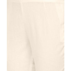 Lovely Cream Colored Casual Wear Cotton Pant - Peachmode
