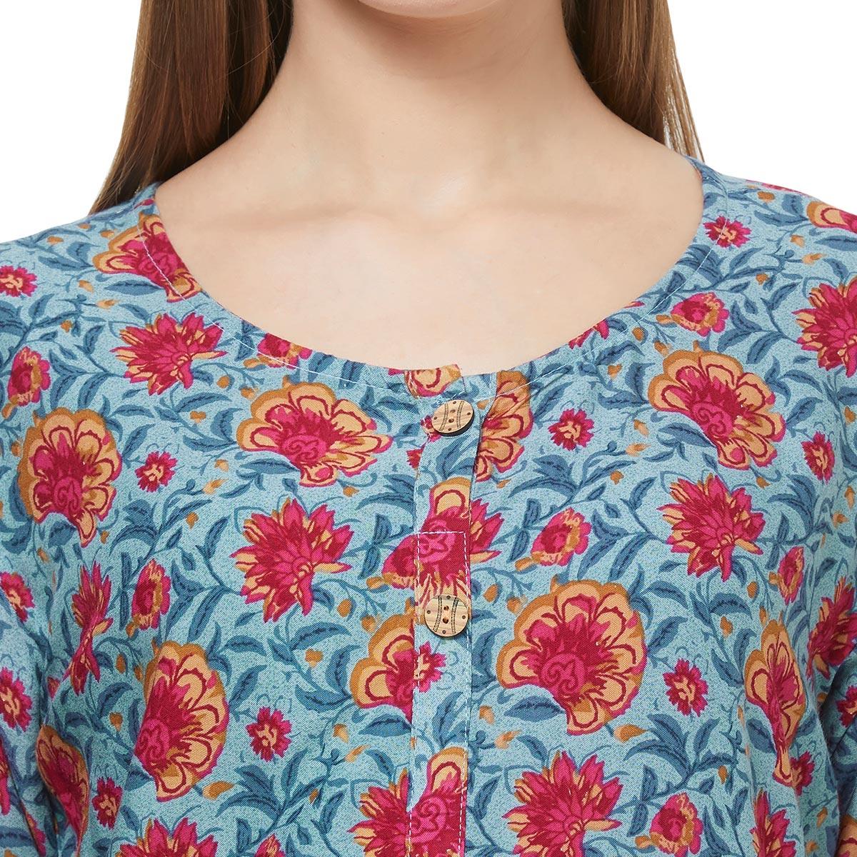 Lovely Gray Colored Casual Printed Rayon Western Top - Peachmode
