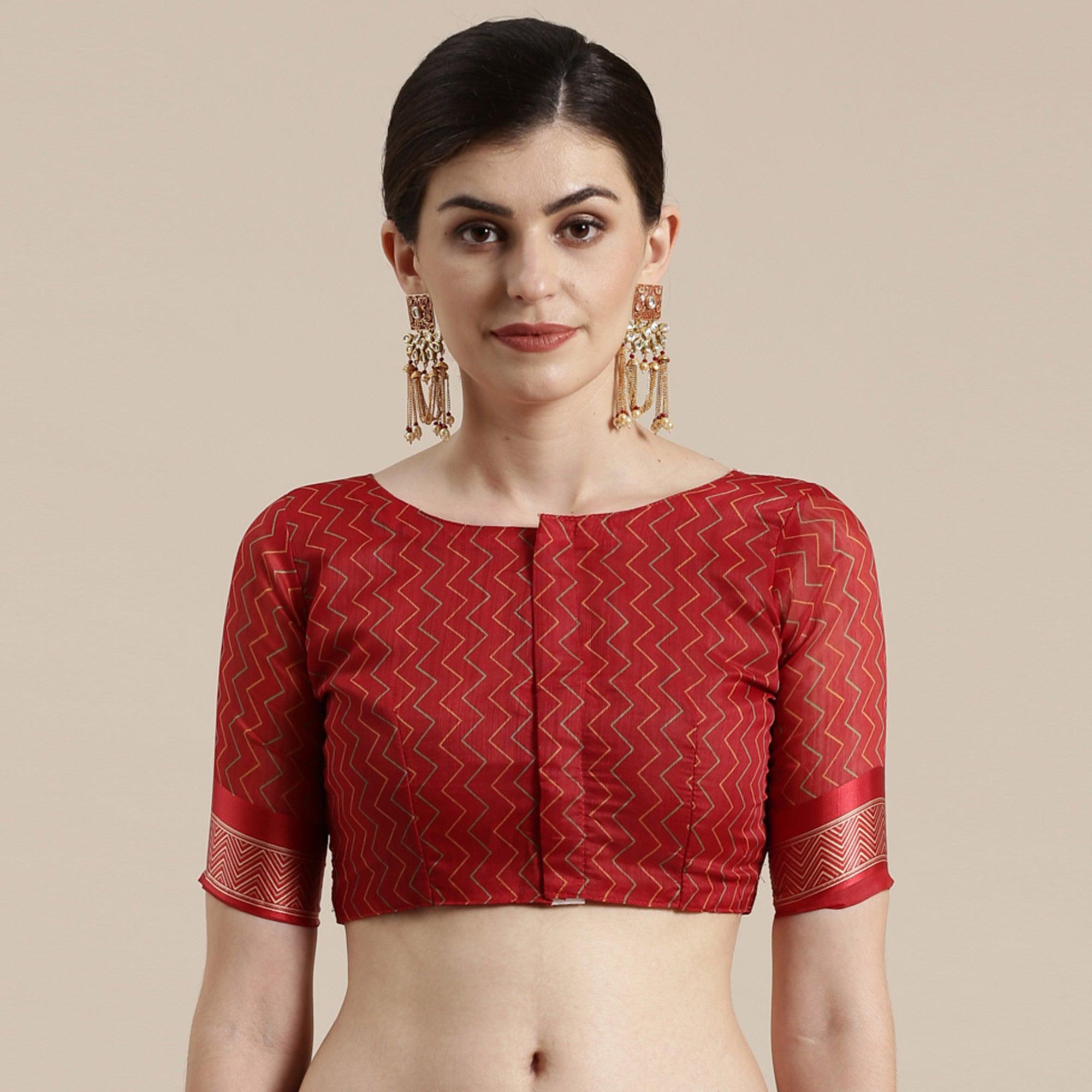 Lovely Maroon Colored Casual Wear Floral Printed Cotton Silk Saree - Peachmode