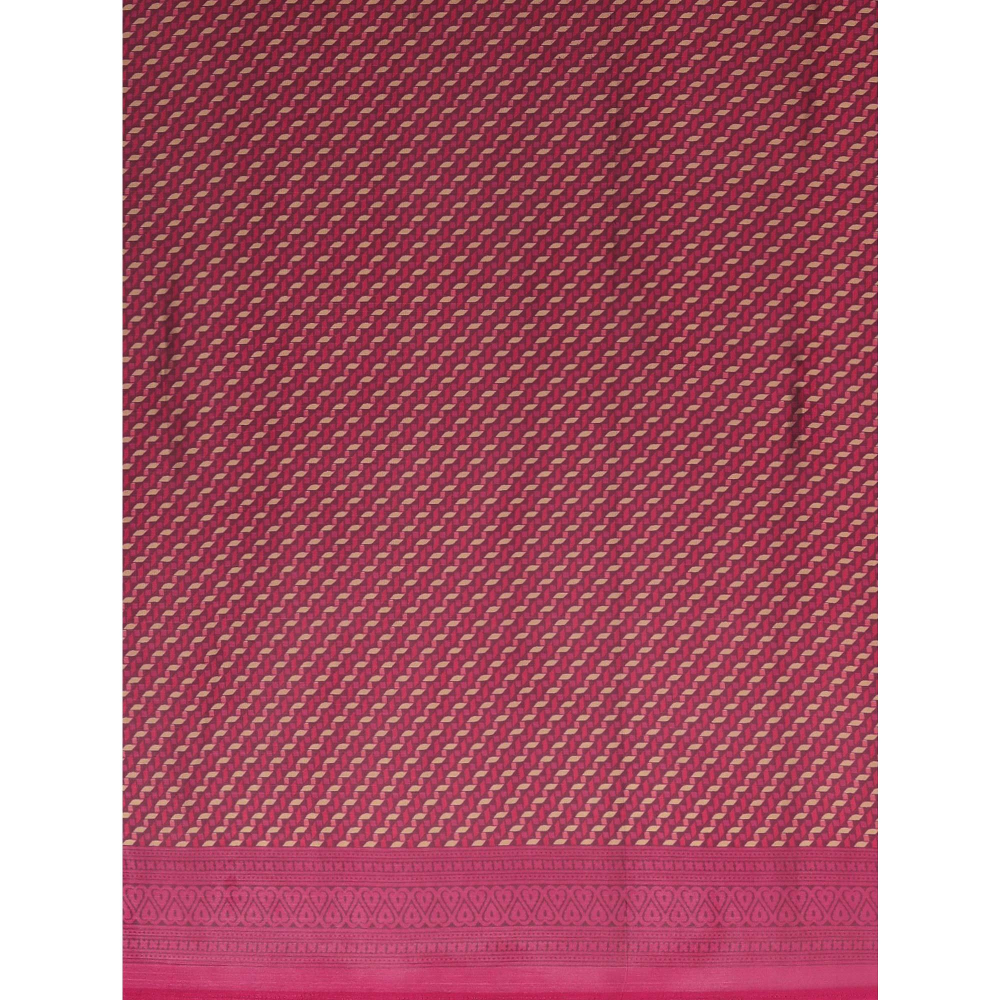 Magenta Casual Wear Printed Art Silk Saree - Peachmode