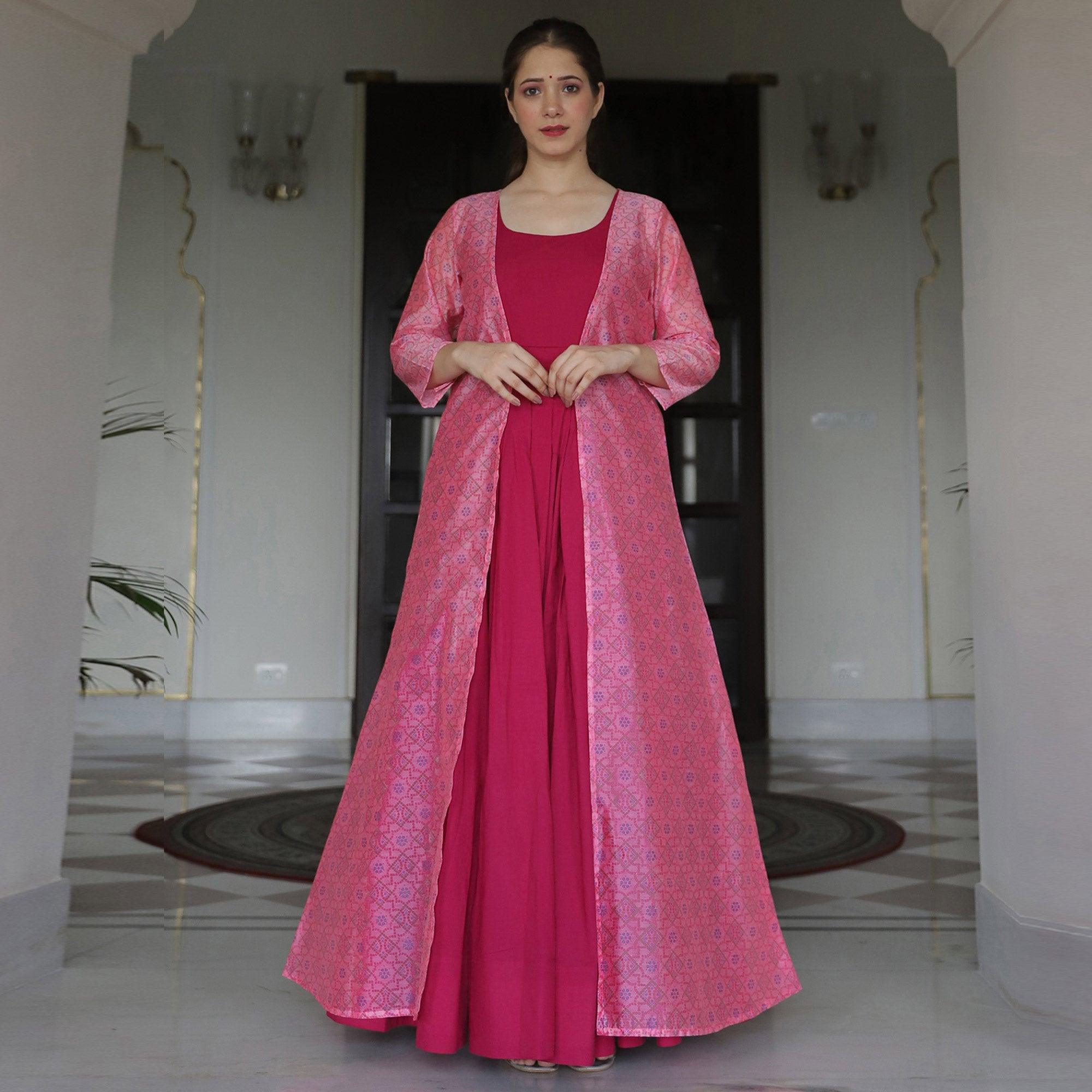 Majesty Pink Colored Casual Designer Digital Printed Maslin Kurtis - Peachmode