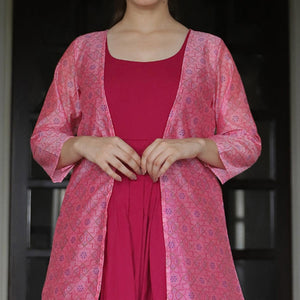 Majesty Pink Colored Casual Designer Digital Printed Maslin Kurtis - Peachmode