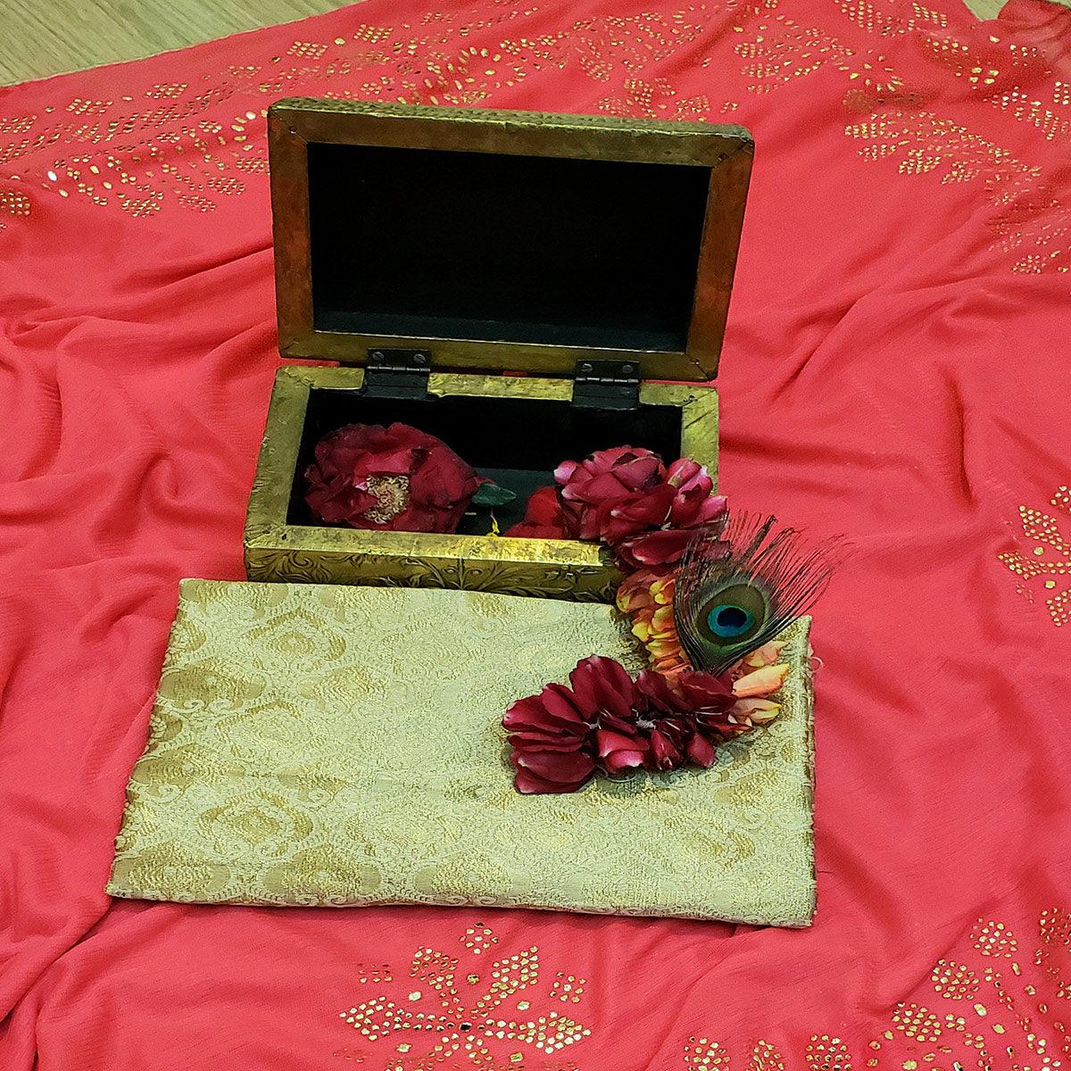 Majesty Pink Colored Festive Wear Embellished Art Silk Saree - Peachmode