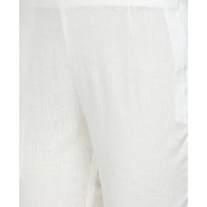 Majesty White Colored Casual Wear Cotton Pant - Peachmode