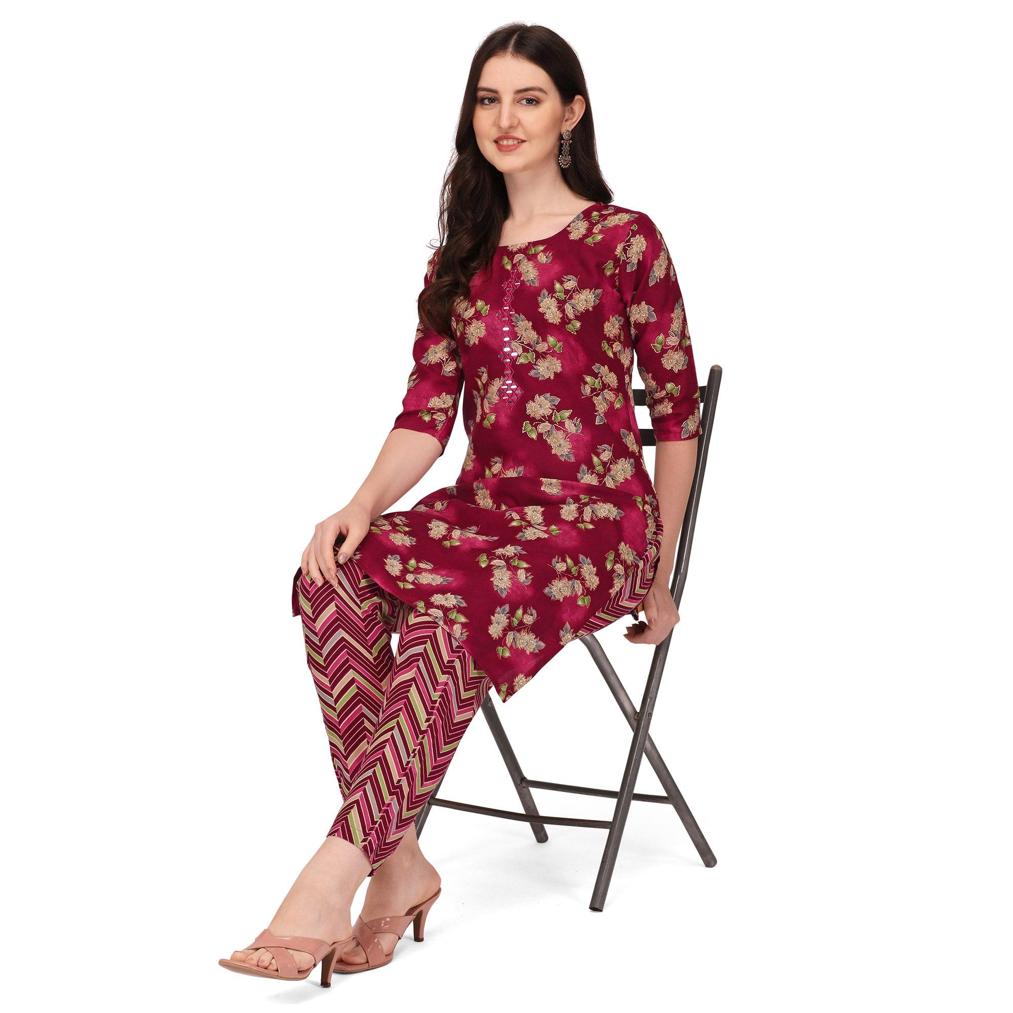 Fit Boat Neck 3/4 Sleeve Embroidery Kurti with Pant - Laakhi - 3812391