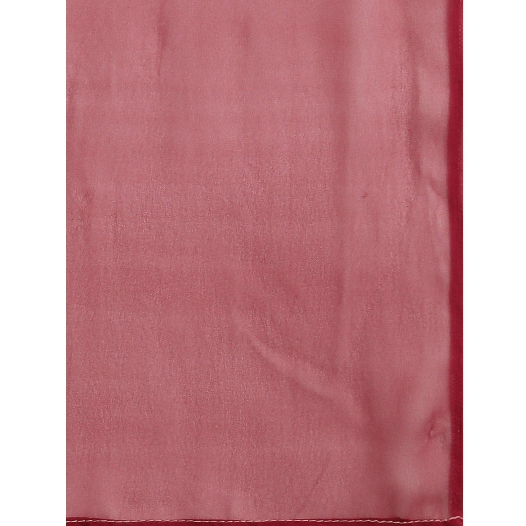 Maroon Printed Georgette Saree - Peachmode