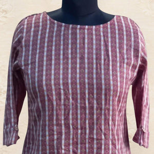 Mauve Printed Rayon Top - Peachmode