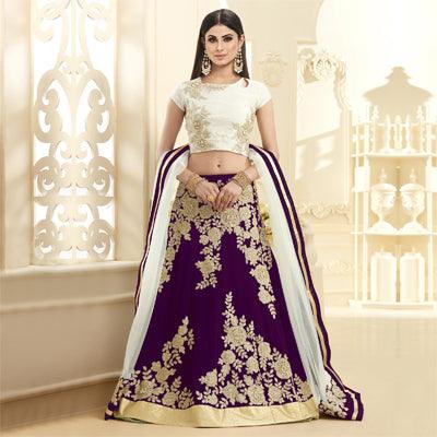 Mesmerising Magenta Colored Designer Embroidered Georgette Lehenga Choli - Peachmode