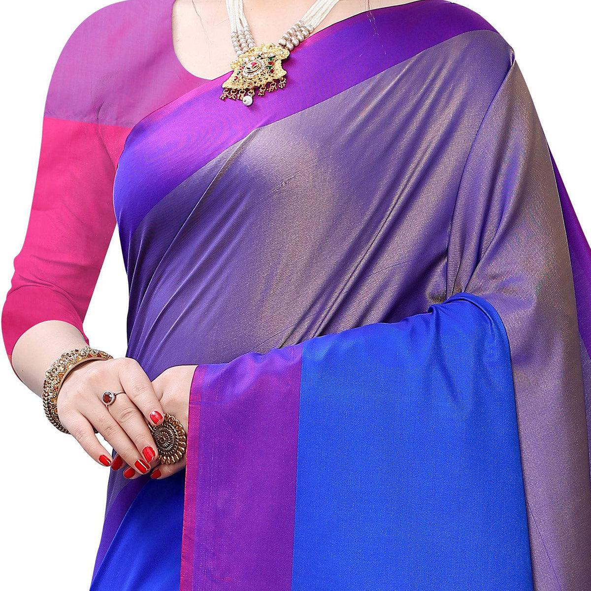 Mesmerising Rama Blue Colored Festive Wear Woven Sana Silk Saree - Peachmode