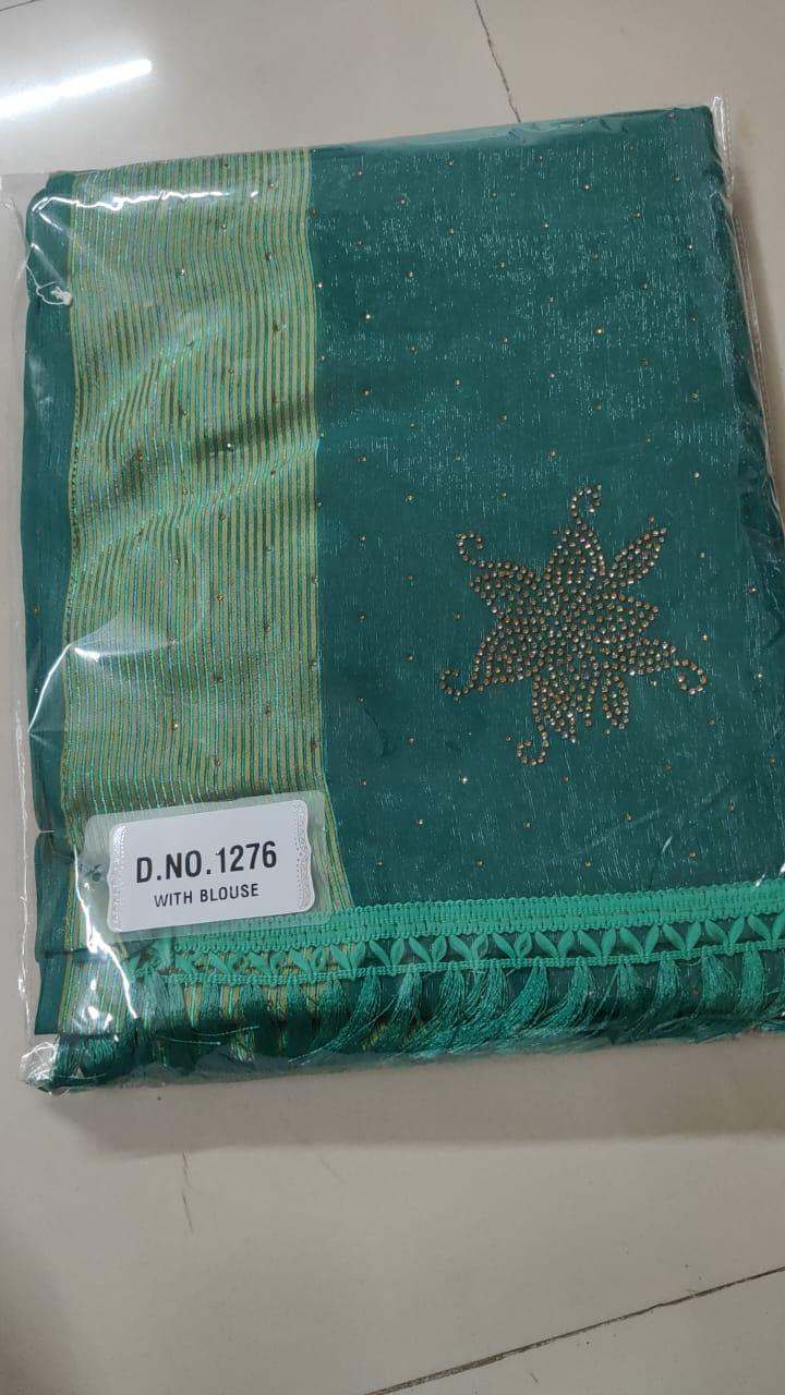 Morpich Embellished Georgette Saree With Tassels - Peachmode