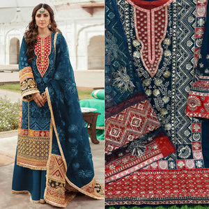 Morpich Embroidered Georgette Pakistani Suit - Peachmode