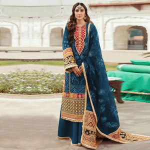 Morpich Embroidered Georgette Pakistani Suit - Peachmode