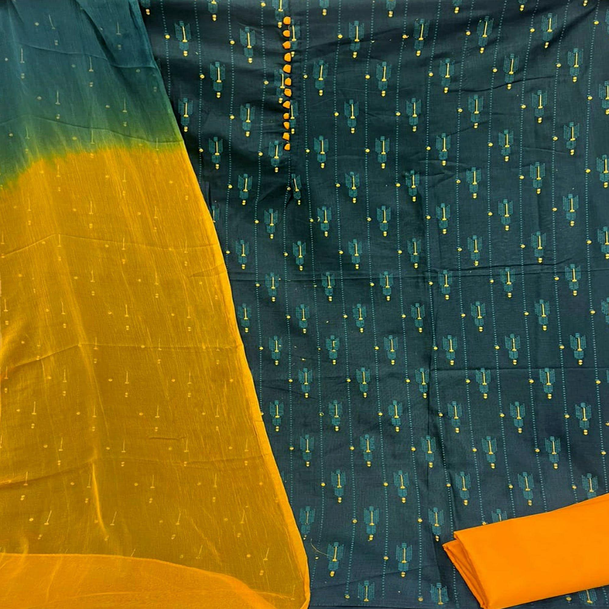 Morpich Printed Cotton Dress Material - Peachmode