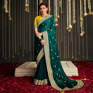 Morpich Woven Art Silk Saree With Tassels - Peachmode