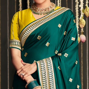 Morpich Woven Art Silk Saree With Tassels - Peachmode