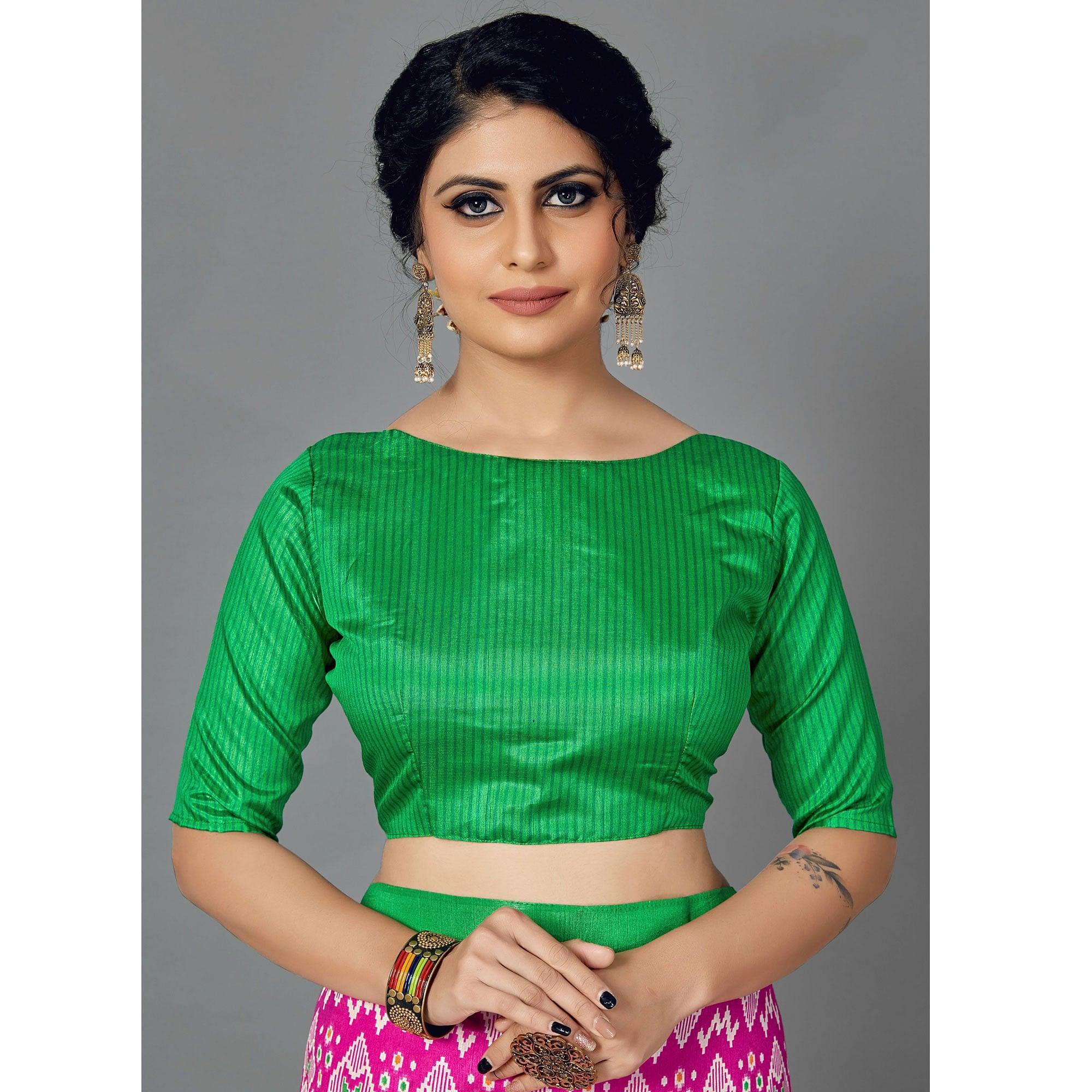 Multi Casual Art Silk Printed Saree With Unstitched Blouse - Peachmode