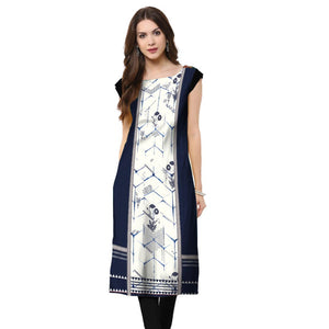 Multi Color Casual Wear Digital Printed Crepe Kurti - Peachmode