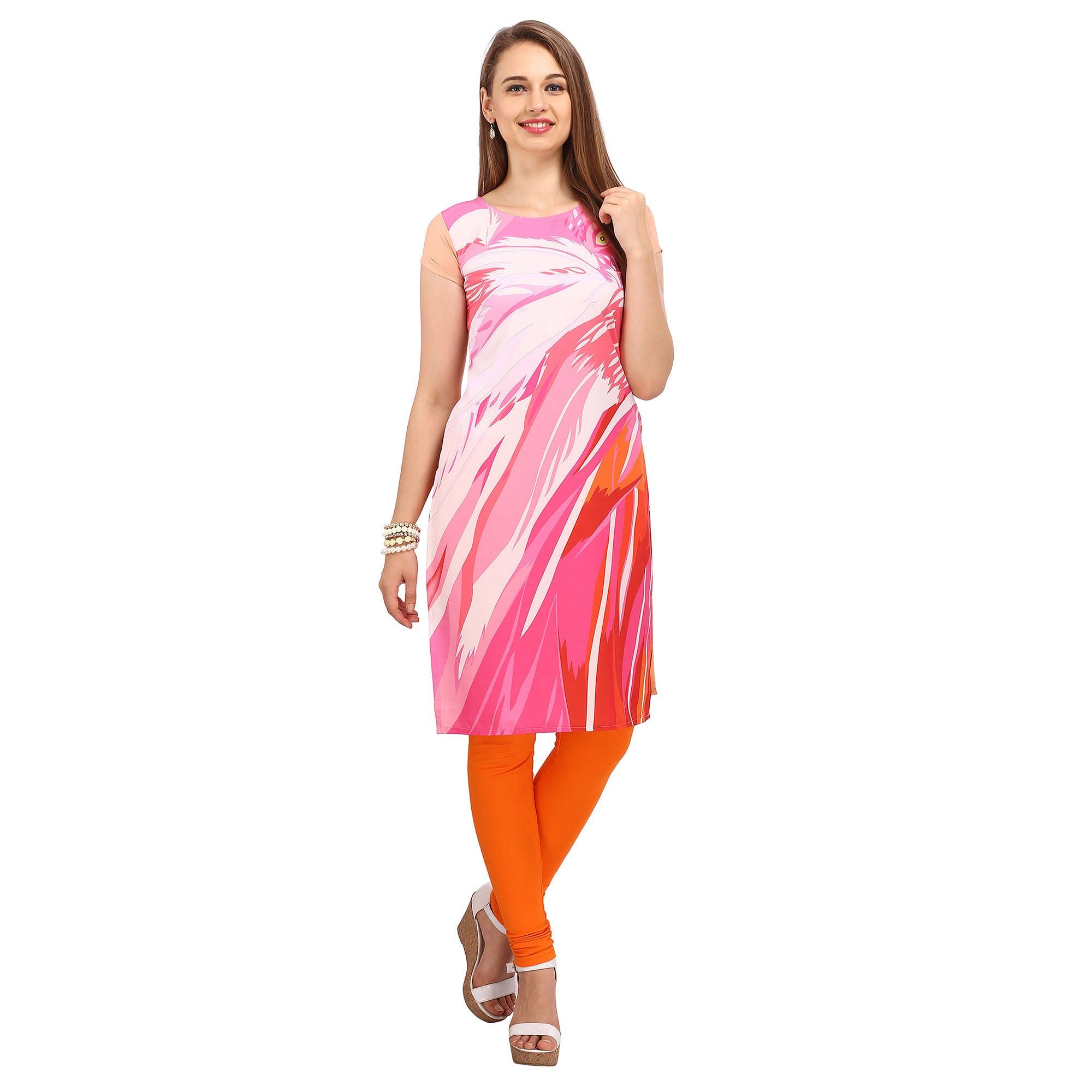 Multi Color Casual Wear Printed Kurti - Peachmode