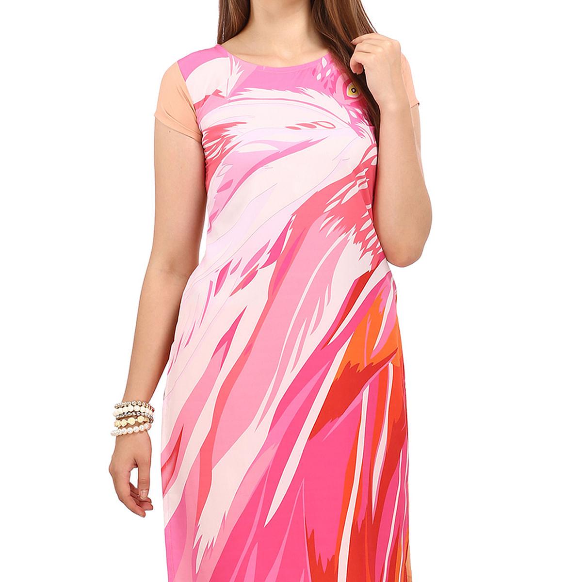 Multi Color Casual Wear Printed Kurti - Peachmode
