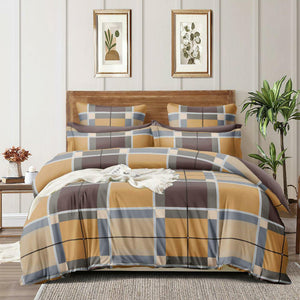 Multi Printed Art Silk Double Bedsheet With Pillow Cover - Peachmode