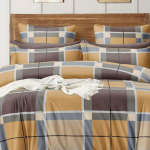 Multi Printed Art Silk Double Bedsheet With Pillow Cover - Peachmode