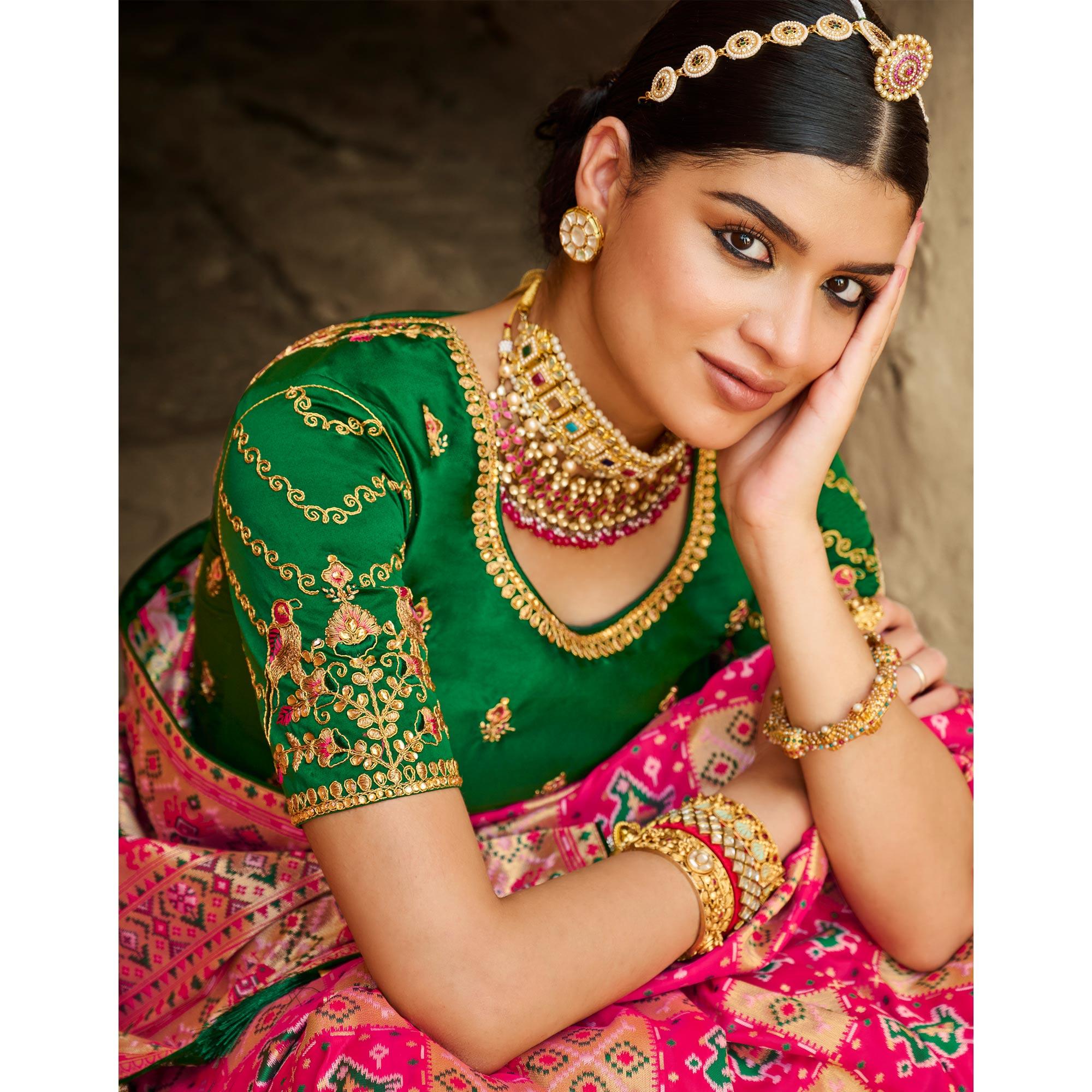 Multicolor Festive Wear Woven Silk Saree - Peachmode