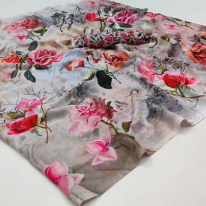 Multicolor Printed Georgette Saree - Peachmode