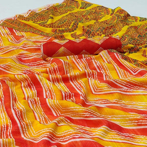 Multicolor Printed Georgette Saree - Peachmode