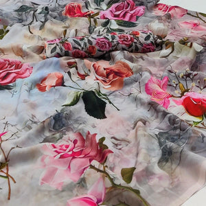 Multicolor Printed Georgette Saree - Peachmode