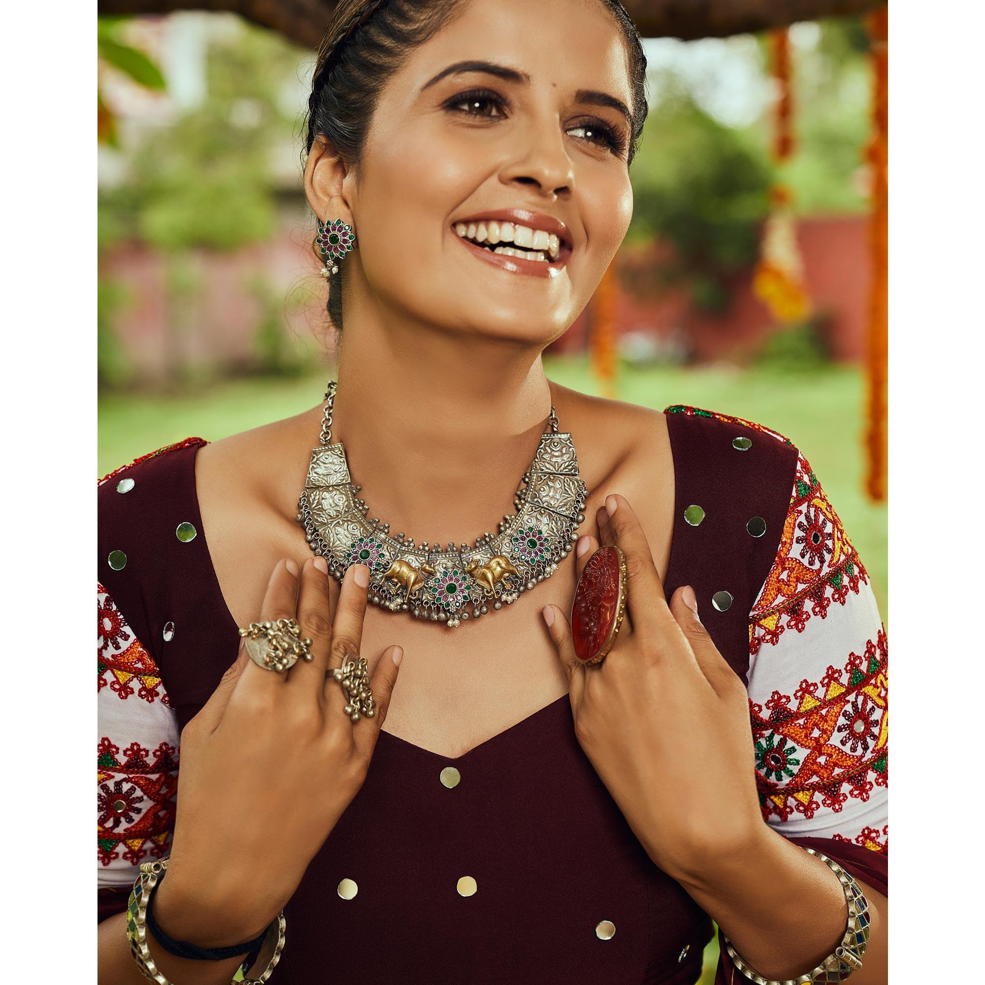Multicolor Printed Muslin Lehenga Choli - Peachmode