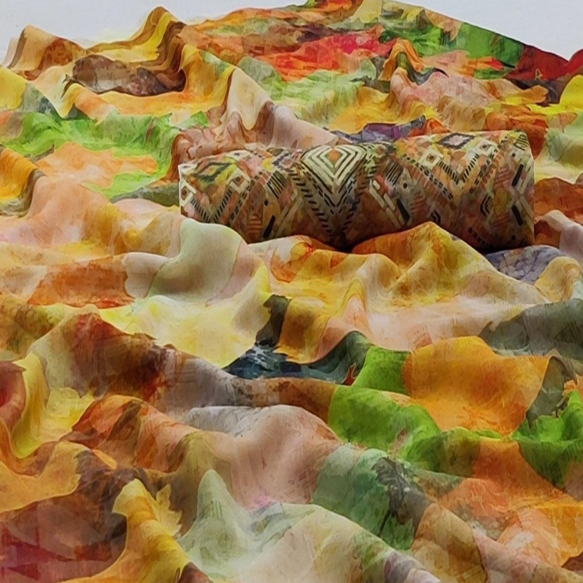 Multicolored Casual Wear Digital Printed Georgette Saree - Peachmode