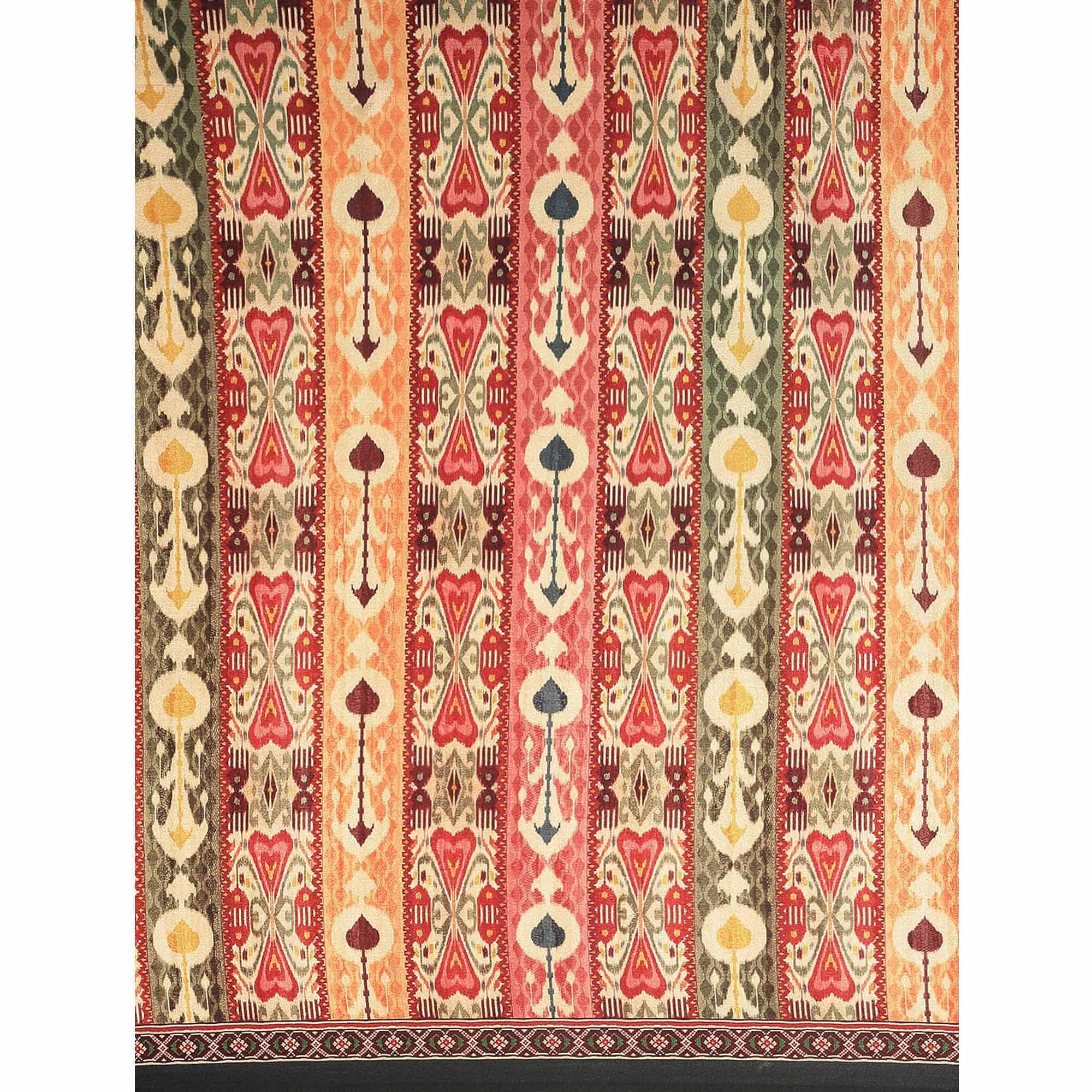 Multicolored Casual Wear Printed Art Silk Saree - Peachmode