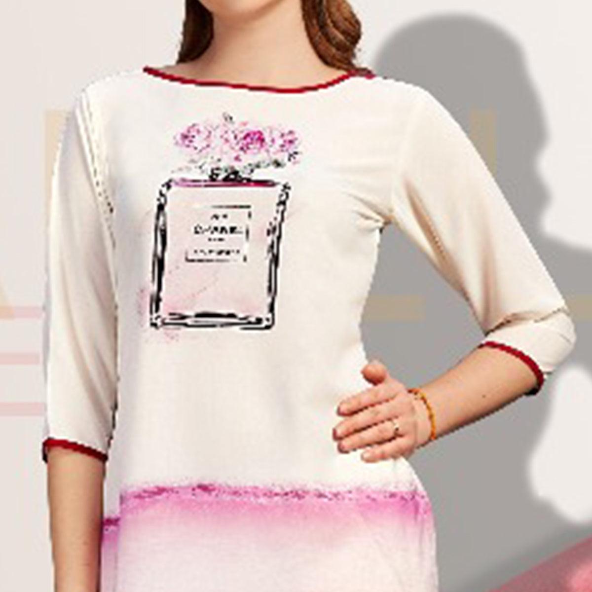 Multicolored Printed Pure Cotton Kurti - Peachmode