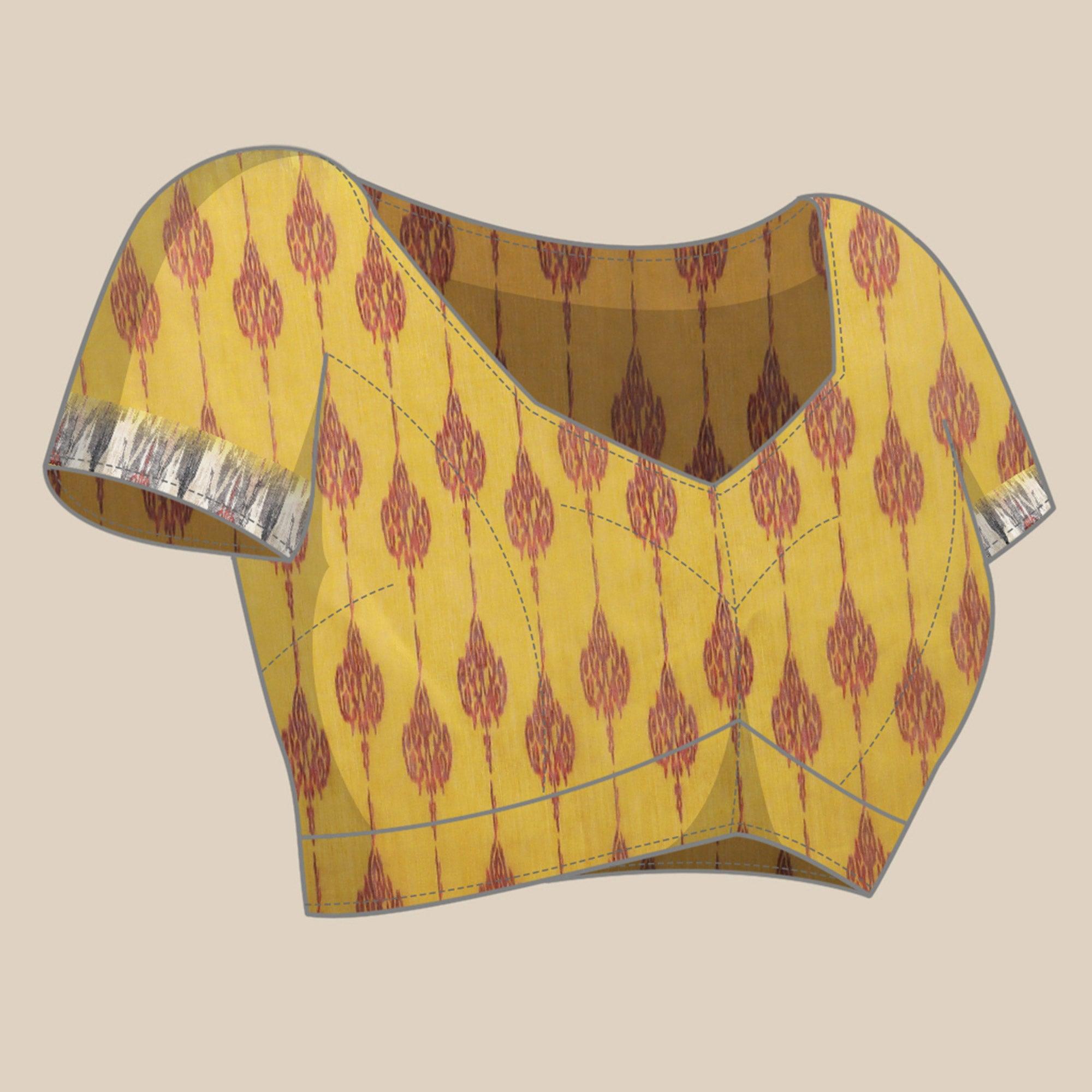 Multicolour Casual Wear Floral Printed Cotton Blend Saree With Tassels - Peachmode