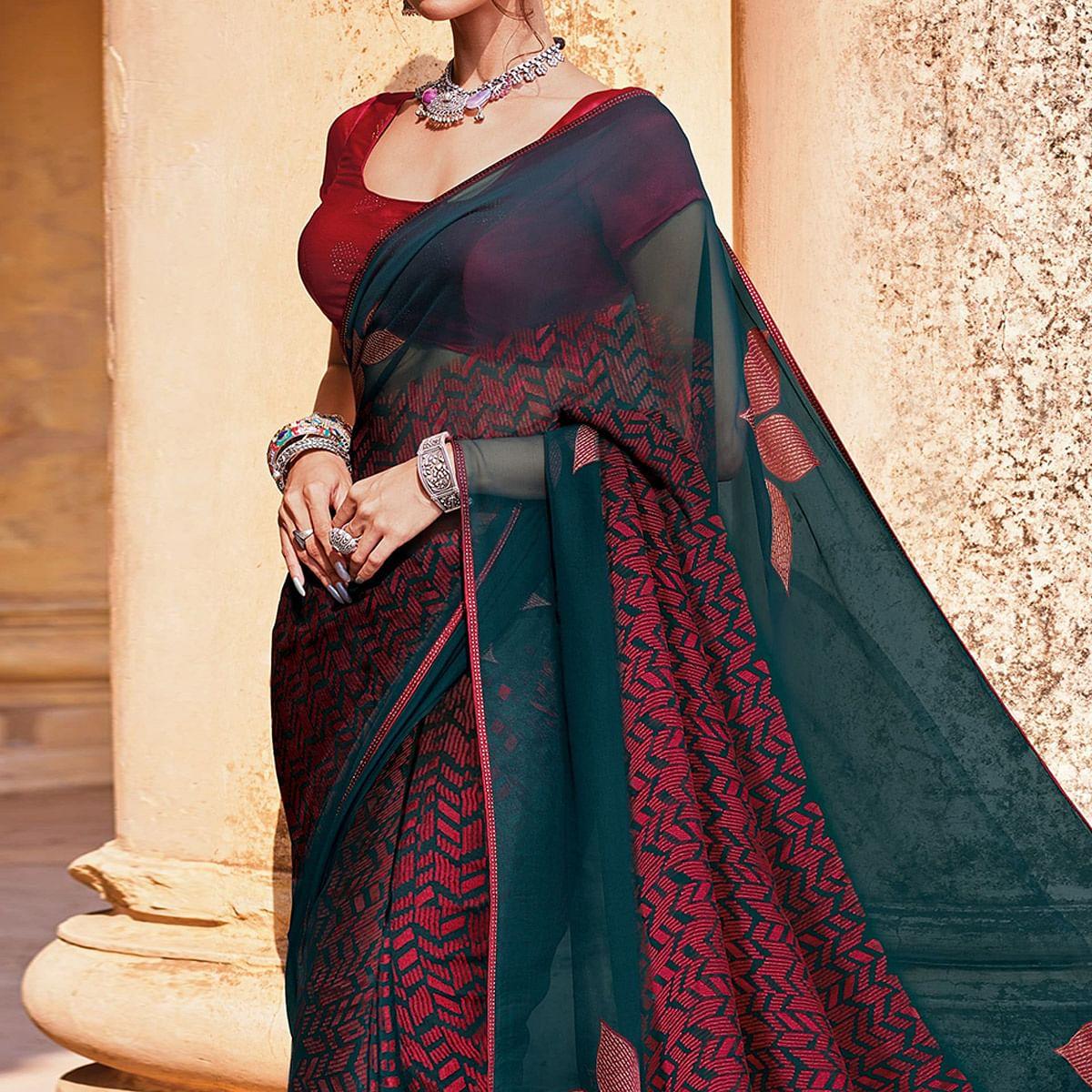 Multicolour Festive Wear Woven Brasso Saree - Peachmode