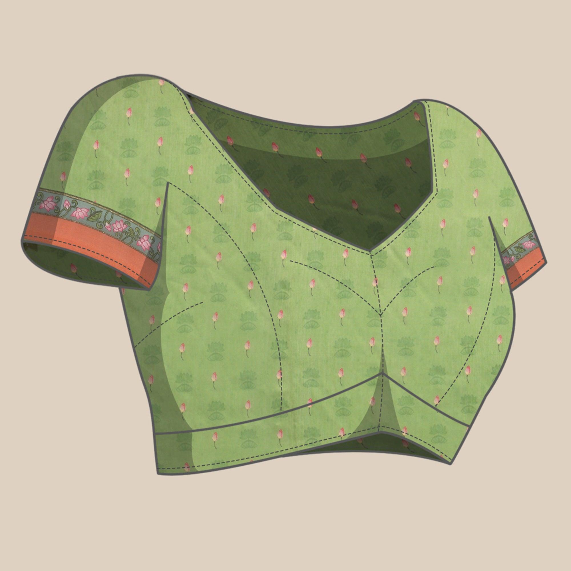 Mustard-Yellow Casual Wear Floral Printed Cotton Saree - Peachmode