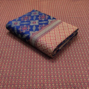 Navy Blue Festive Wear Woven Patola Silk Saree - Peachmode